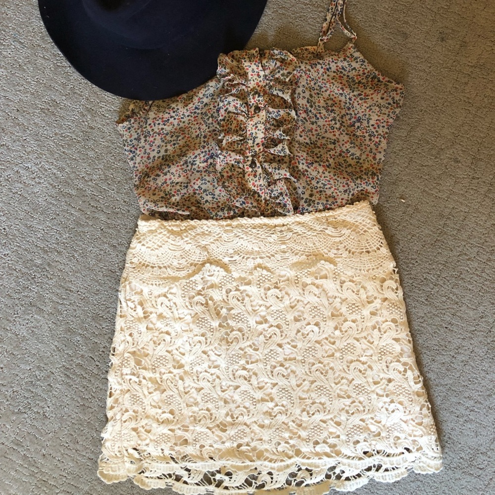 Crochet mini skirt